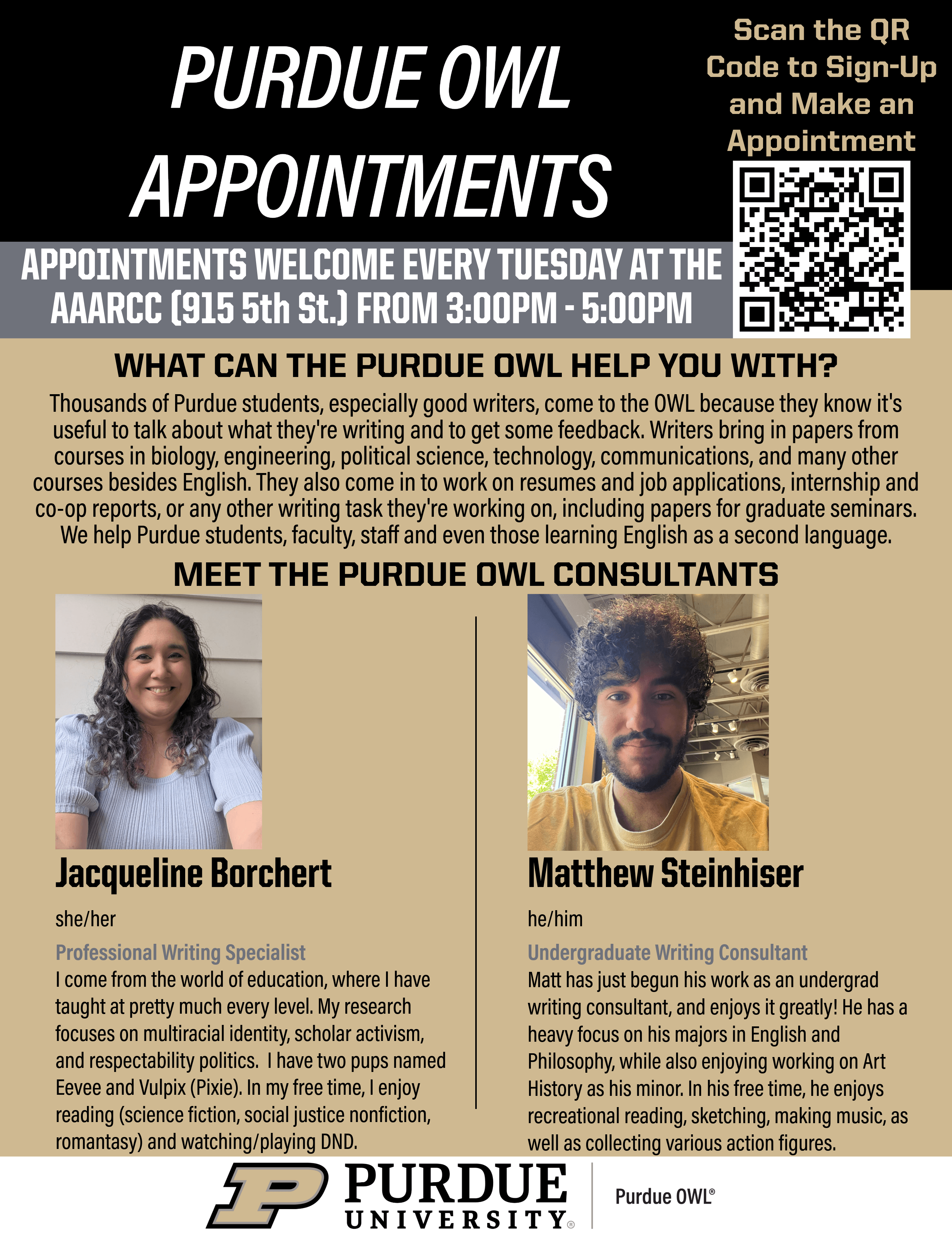 Purdue OWL Appointments Flyer