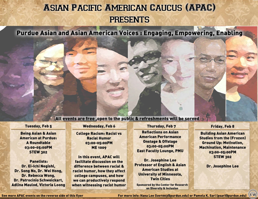 Calendar of events for the Asian Pacific America Caucus (APAC) of 2013