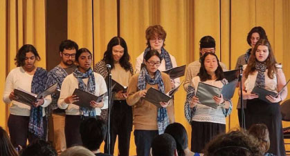 group of students singing