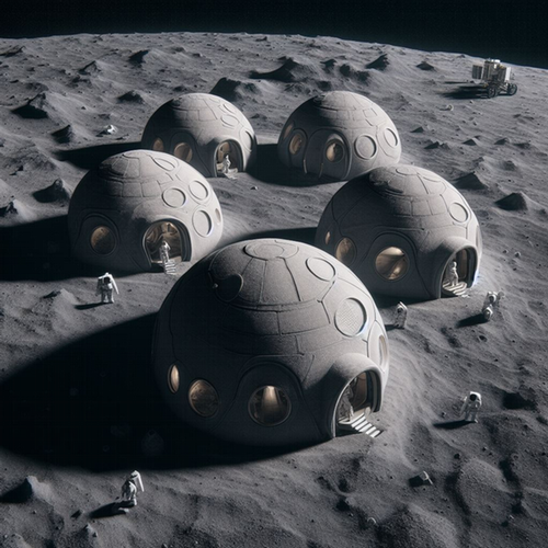 Dome houses on the moon