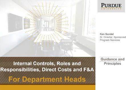 Guidance and Principles for Department Heads