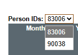 Open Person IDs list showing two available IDs, 83006 and 90038.