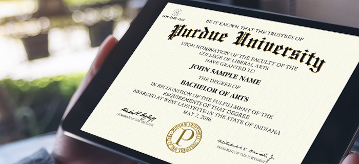 Graphic Purdue Diploma 