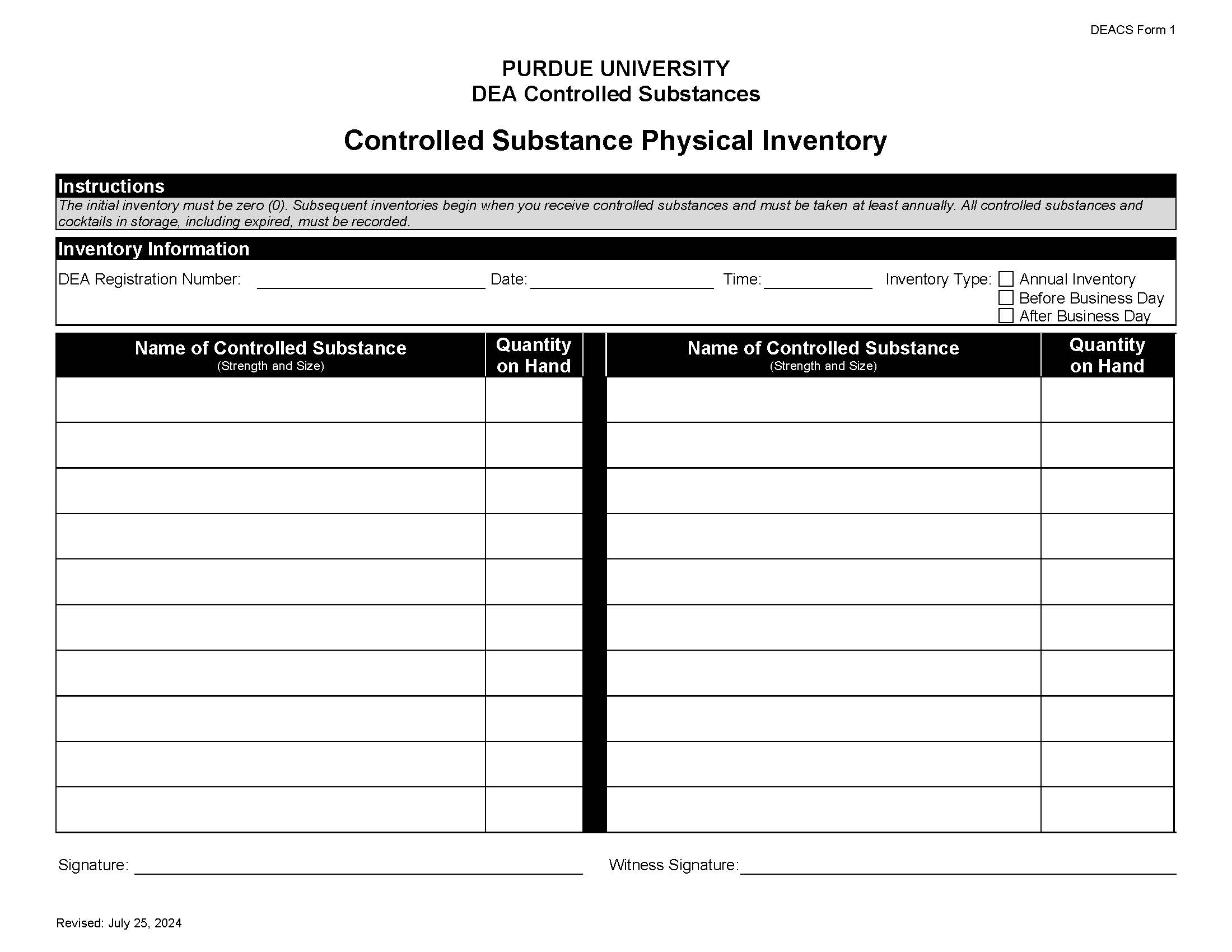 clickable link to controlled substance physical inventory form