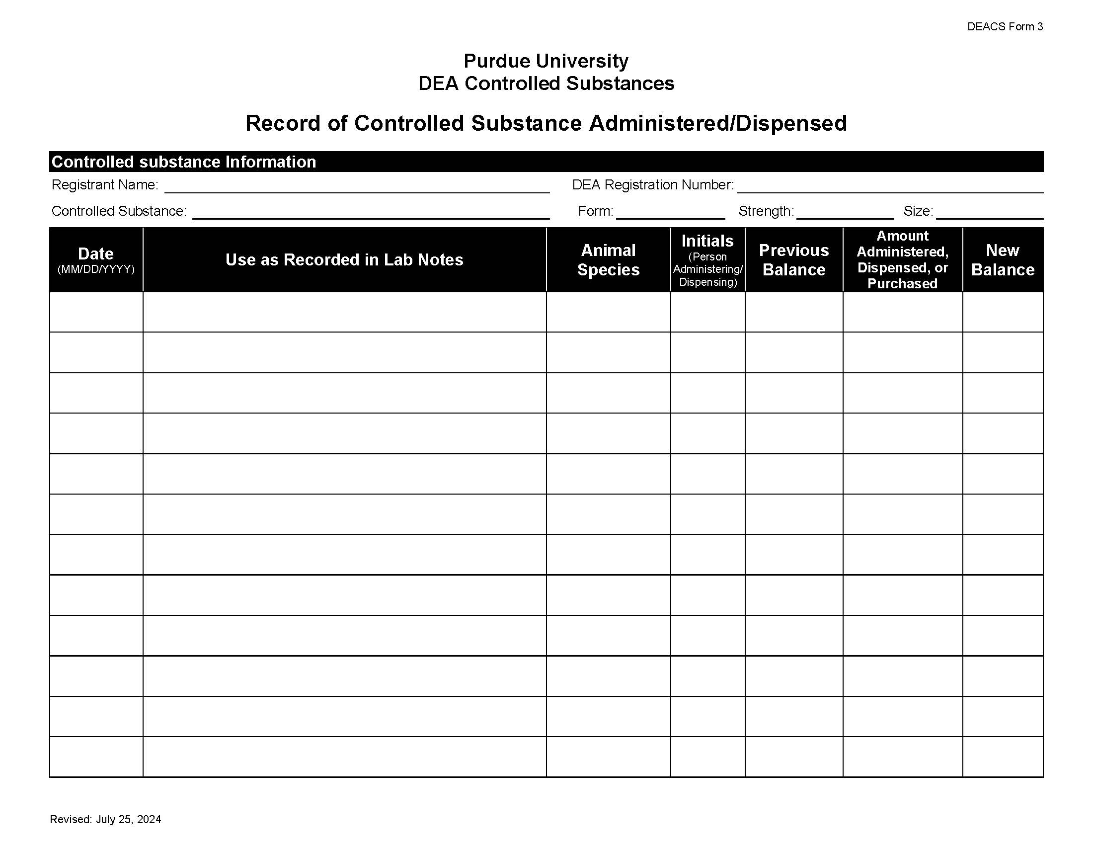 clickable link to the controlled substance administered/dispensed