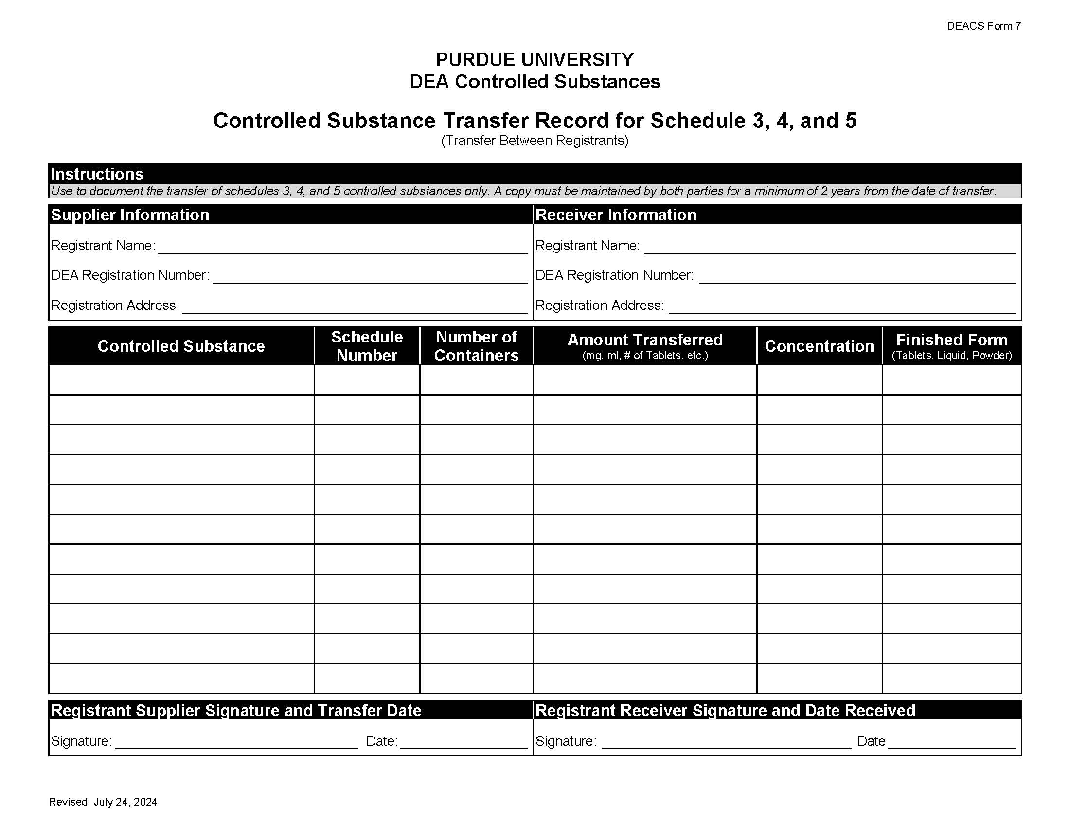 clickable link to controlled substance transfer record