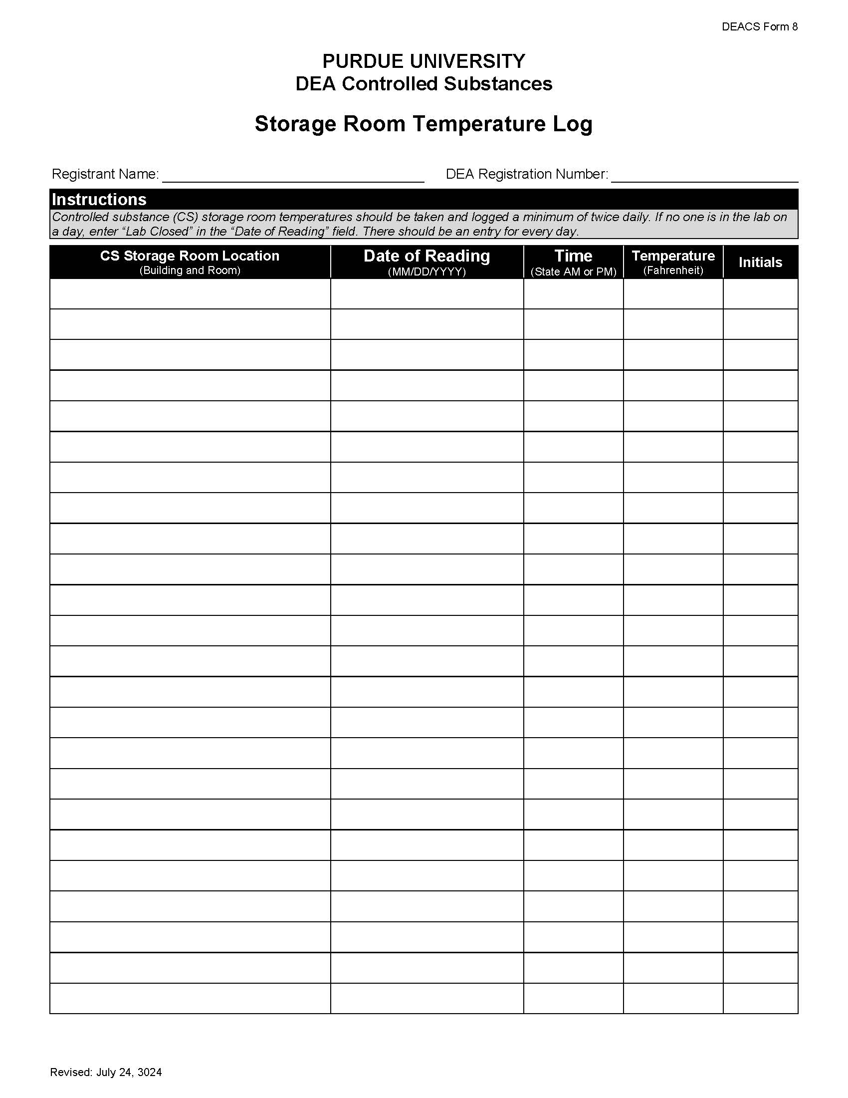 clickable link to controlled substance temperature log