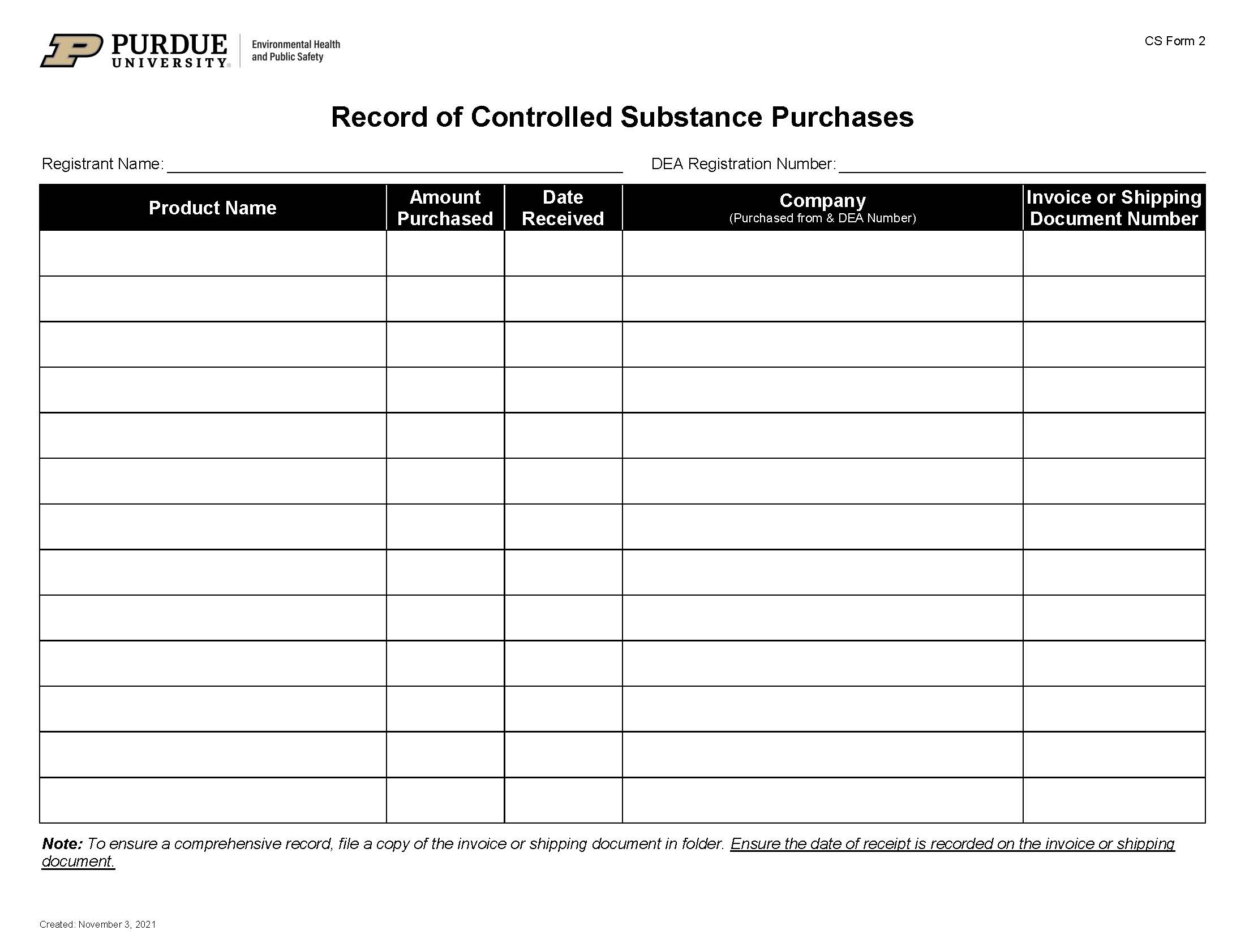clickable link to controlled substance purchases form