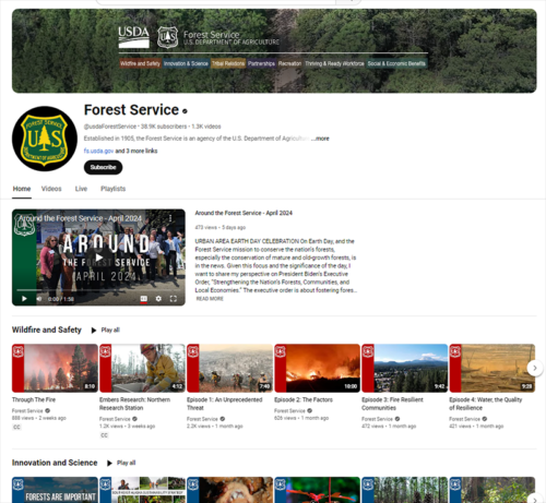 U.S. Forest Service YouTube Channel