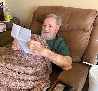 Residents at St. Mary were very excited about this pen-pal relationship established with the Purdue HTM class — so much so that residents would almost daily check to see if there was any new mail from the students.