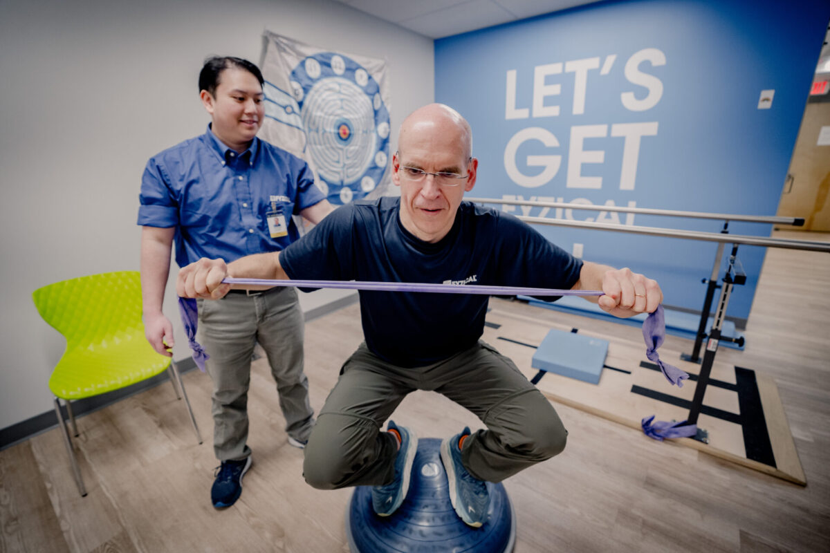 Mark Paulik works out during physical training.