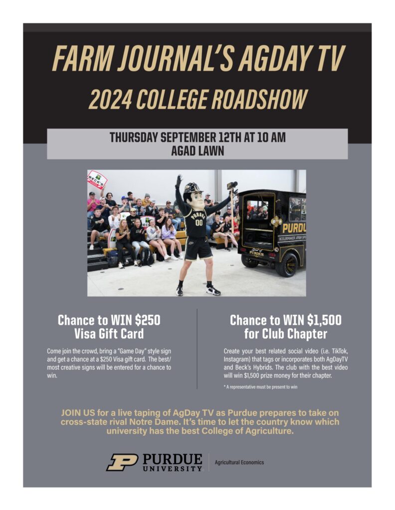 Farm Journal's AgDay TV 2024 College Roadshow flyer