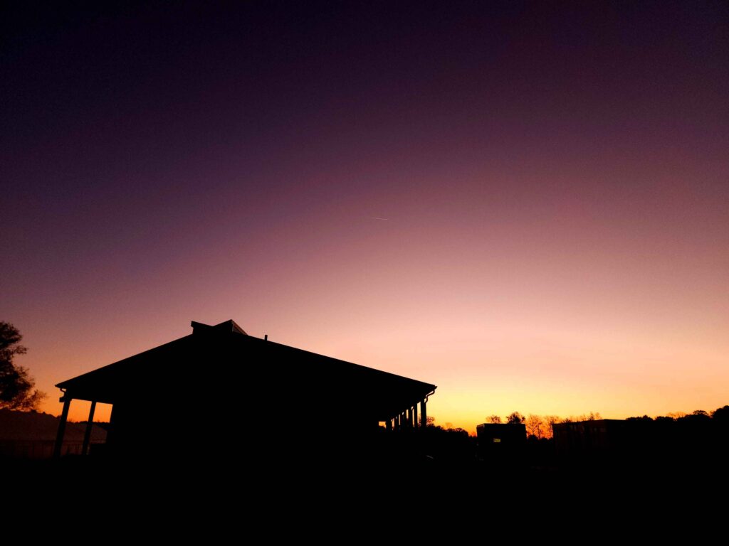 Dawn at the Purdue Student Farm