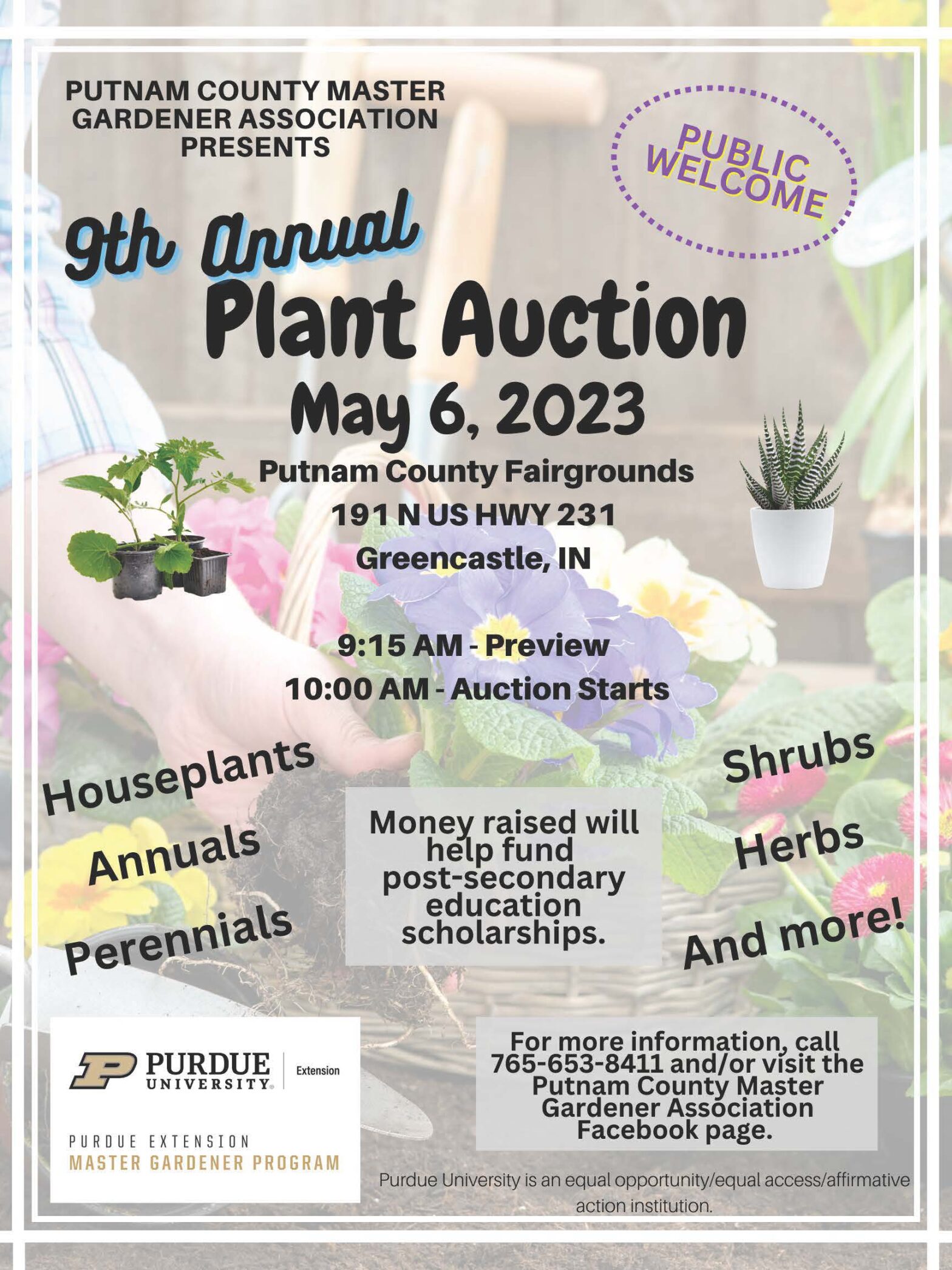 9th Annual Plant Auction Presented by the Putnam County Master Gardener ...