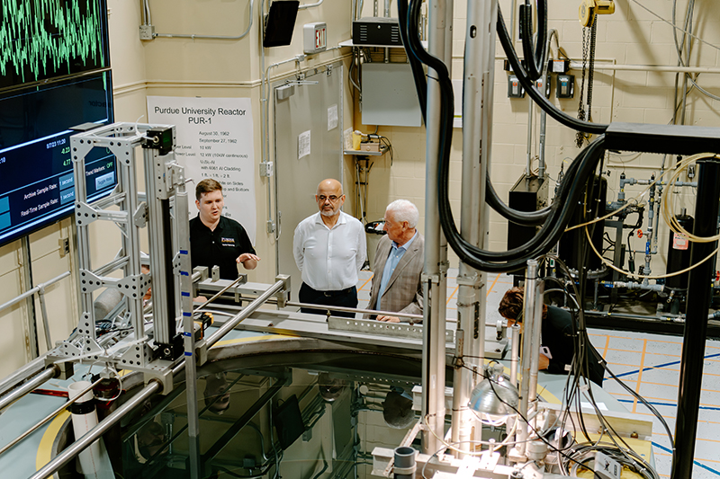 Rep. Greg Pence, a member of the U.S. House Energy and Commerce Committee (second from right), toured Purdue University Reactor Number One, Indiana’s first and only nuclear reactor, alongside Purdue engineering faculty and research leaders in August 2023.