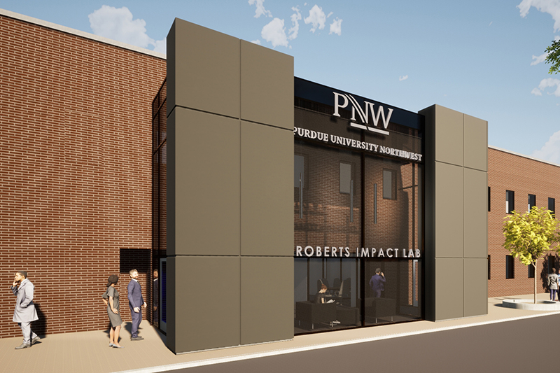 A rendering of Purdue University Northwest’s planned Roberts Impact Lab