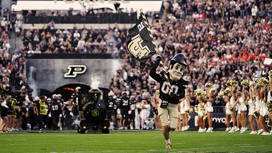 Purdue Pete during a football game.