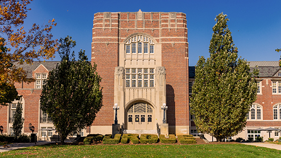 The front facade of the Purdue Memorial Union.