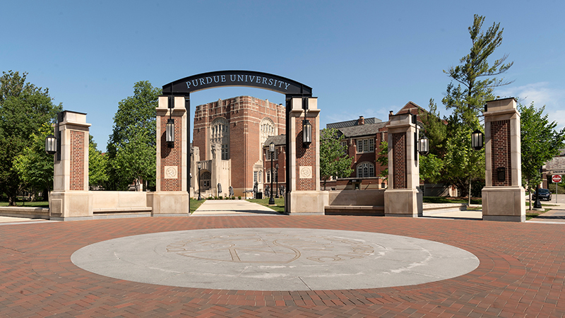 The State and Grant Street Gateway at Purdue University.