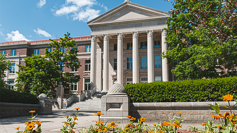 Hovde Hall during the summer at Purdue University.