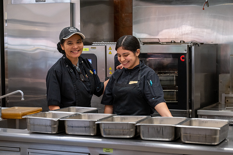 Workers at dining court