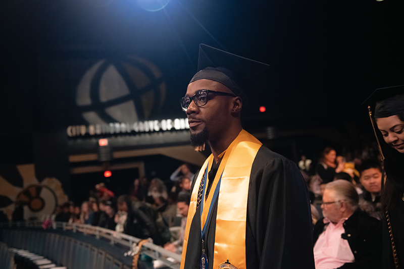 Family and friends celebrated Purdue Global’s Winter Commencement on Saturday (Feb. 25) at the City National Grove of Anaheim in California. Nearly 1,000 candidates received their degrees during two in-person ceremonies and one virtual ceremony. (Purdue Global photo/Jon Garcia)