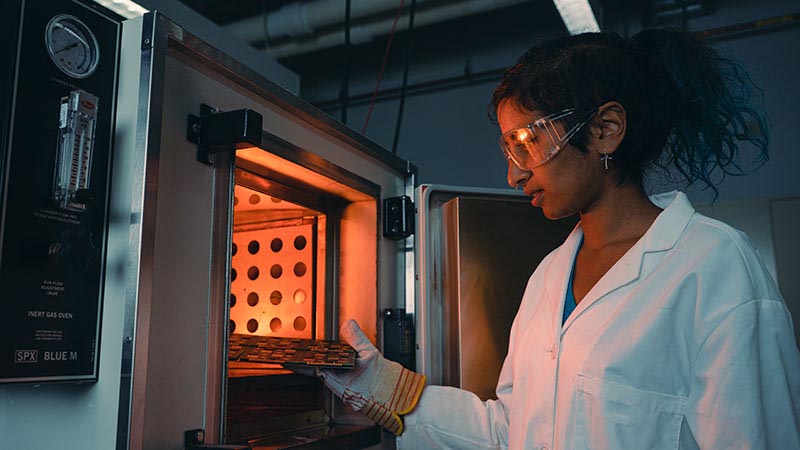 Carol Handwerker in lab.