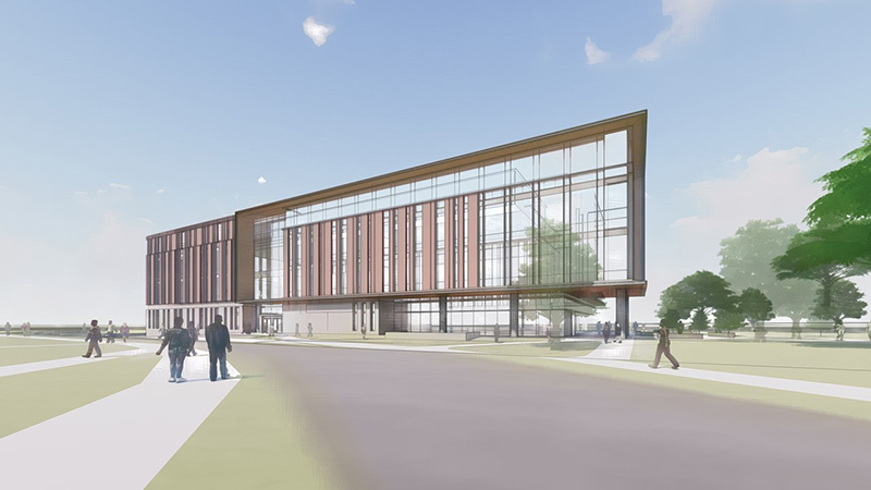 A conceptual rendering of Purdue’s Nursing and Pharmacy Education Building