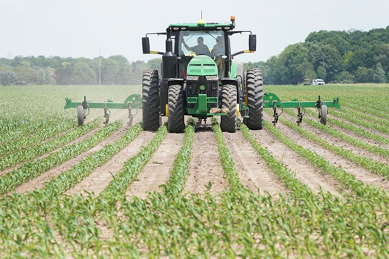 tractor in a field