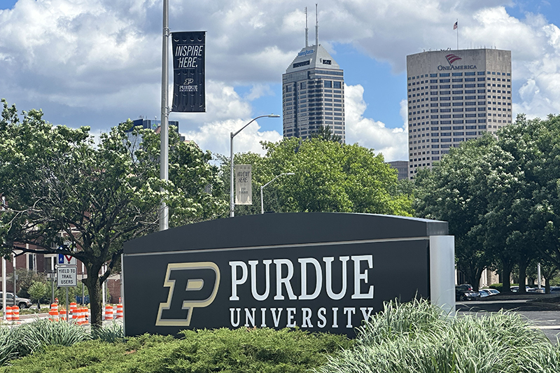 Purdue University in Indianapolis sign