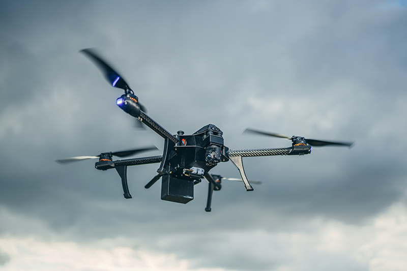 A drone flying outdoors