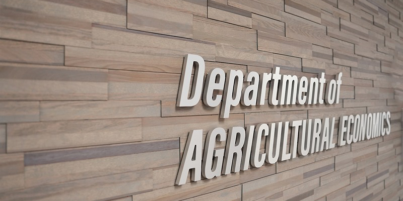 Department of Agricultural Economics lettering on a wall