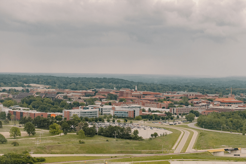 An aerial view of Purdue University