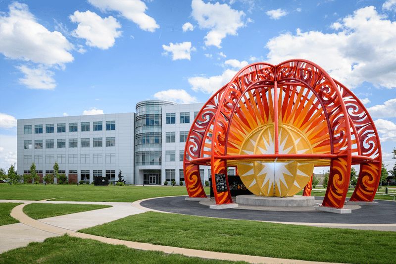 Artistic sculpture on the Purdue University campus