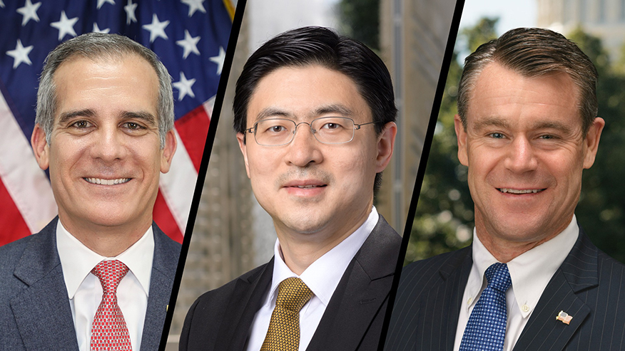 Eric Garcetti, Mung Chiang, Todd Young