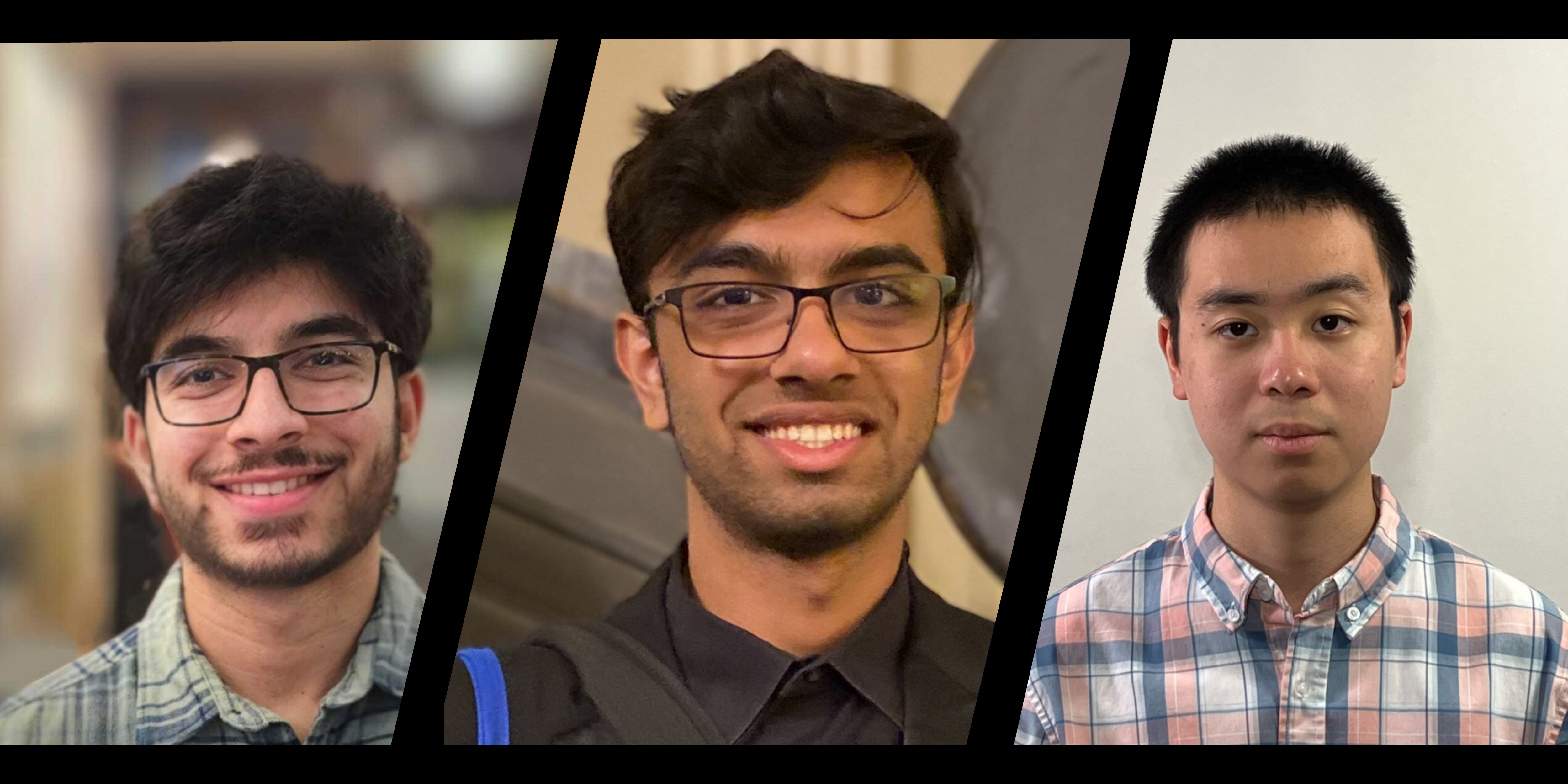 Three headshots of students who recently won the 2025 Astronaut Scholarship