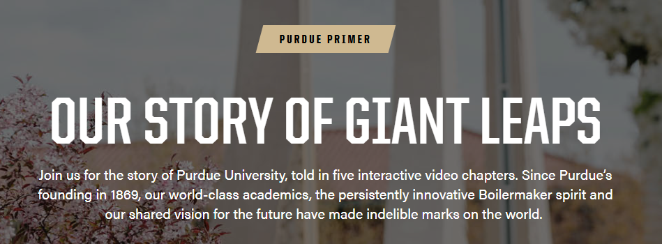 Banner of Purdue Primer on campus background
