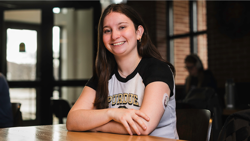 image of female student with dexcom