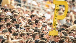 Purdue student section at a football game