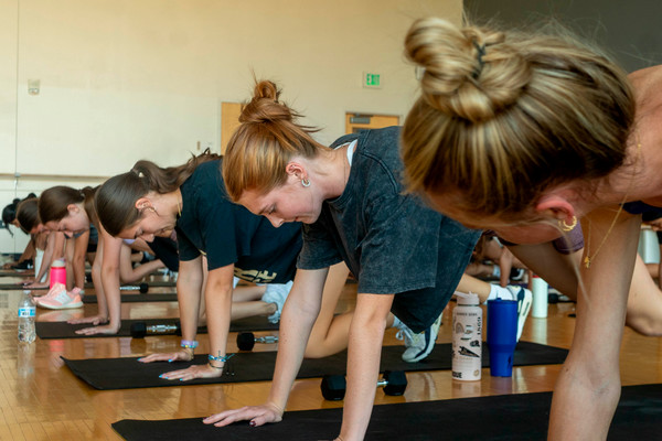 Members exercising in GroupX class