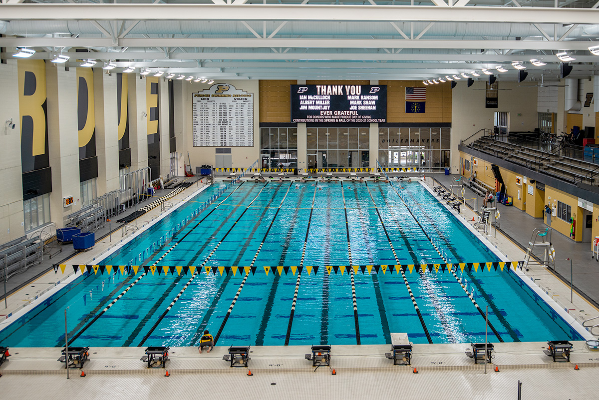 Swim lanes in The Morgan J. Burke Aquatic Center