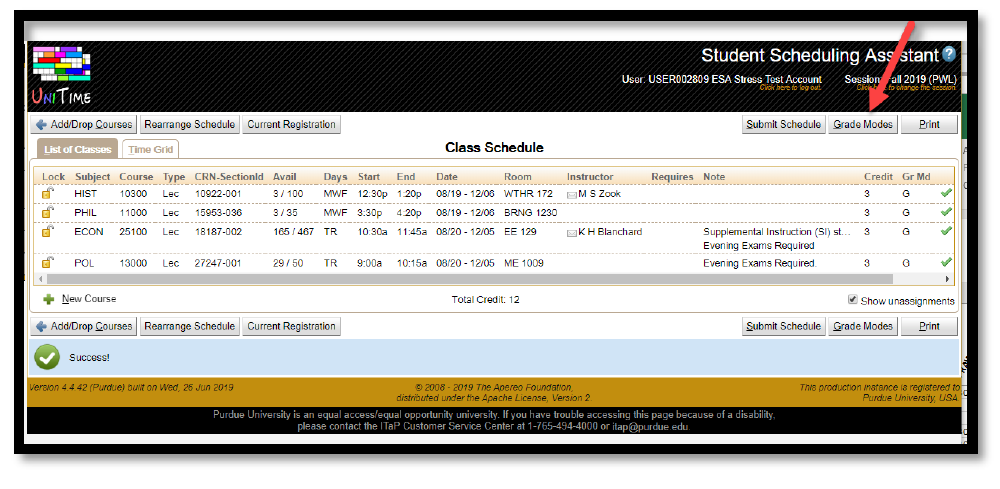 Grade Mode Changes Office Of The Registrar Purdue University