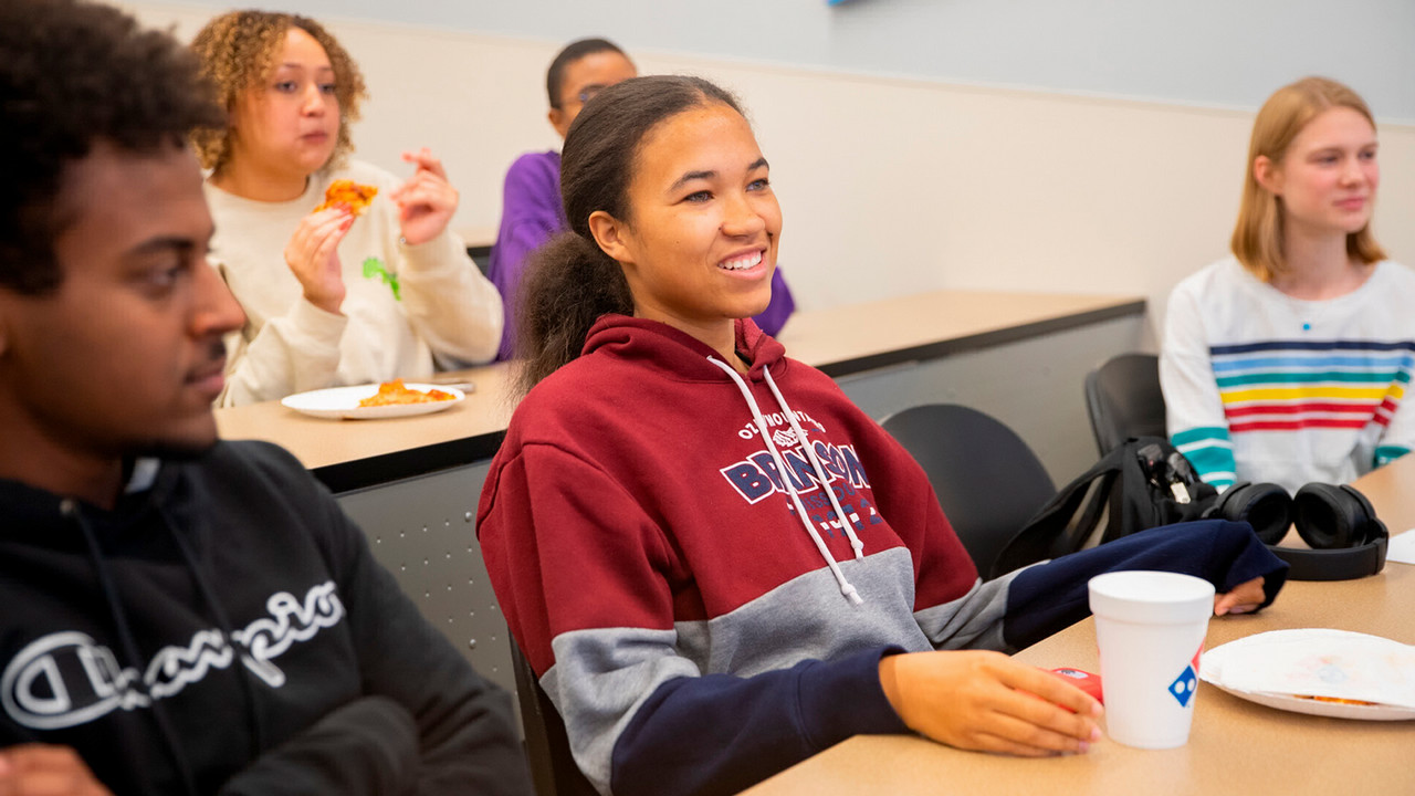 NSBE in a classroom setting for their Prepare for the Fair class.