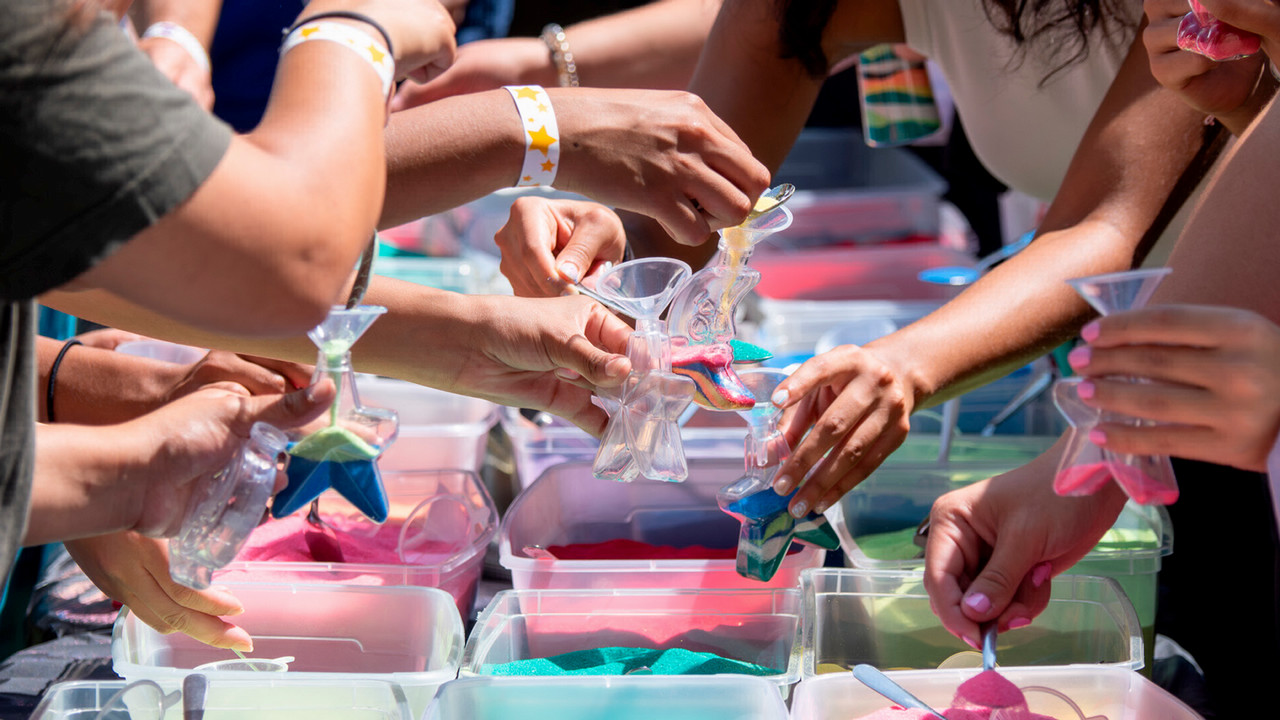 Students participating in crafts during RHA Day's annual event. 