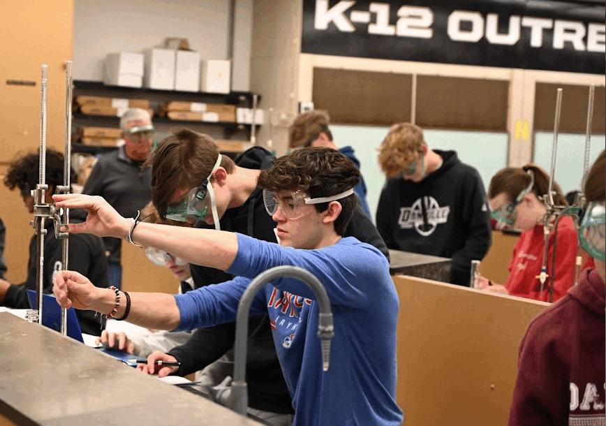 Students completing a buffers lab at Purdue University.