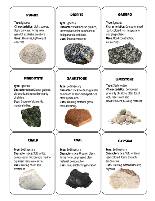 Set 2 of 4 of the Rock Cards