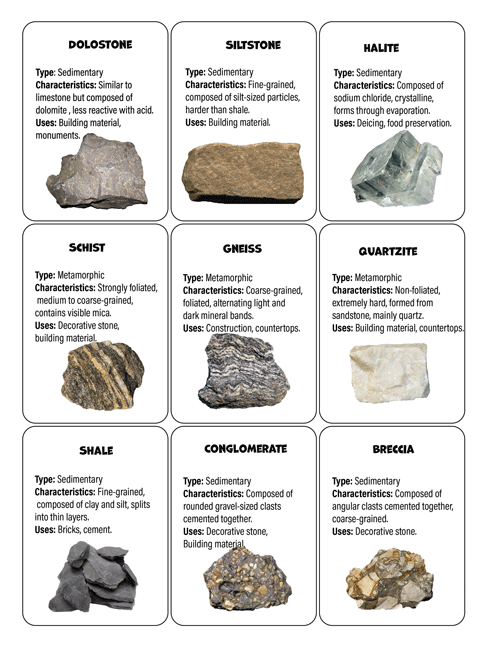 Set 3 of 4 of the Rock Cards