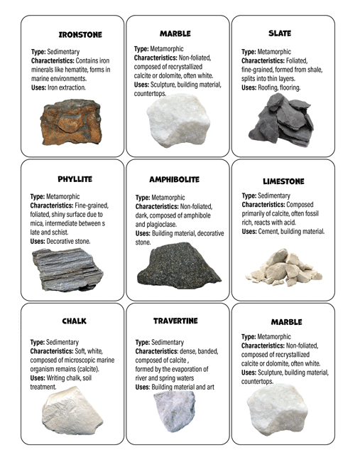 Set 1 of 4 of the Rock Cards