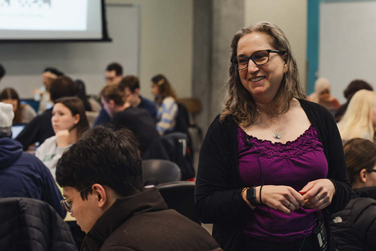 Associate Professor Stephanie Gardner speaks to a class