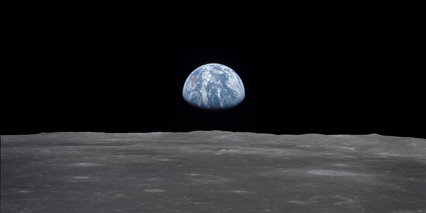 Earth as seen from the Moon.  Photo by NASA.